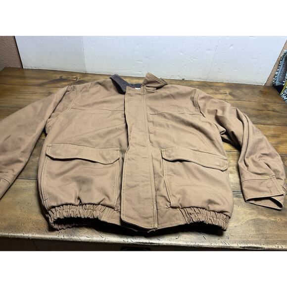 Bulwark Excel FR Midweight Jacket L-RG Brown Corduroy Collar Flame Resistant - Picture 2 of 12